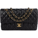 Chanel Quilted Lambskin CC Medium Double Flap Crossbody Bag