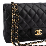 Chanel Quilted Lambskin CC Medium Double Flap Crossbody Bag
