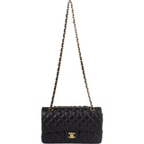 Chanel Quilted Lambskin CC Medium Double Flap Crossbody Bag