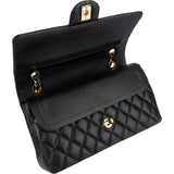 Chanel Quilted Lambskin CC Medium Double Flap Crossbody Bag