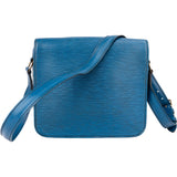 Louis Vuitton Bleu Epi Leather Cartouchiere MM Crossbody Bag