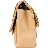 Chanel Quilted Lambskin 24K Gold Single Flap Crossbody Bag