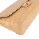 Chanel Quilted Lambskin 24K Gold Single Flap Crossbody Bag