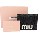 Miu Miu Quilted Leather Crystal Wallet
