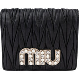 Miu Miu Quilted Leather Crystal Wallet