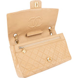 Chanel Quilted Lambskin 24K Gold Single Flap Crossbody Bag