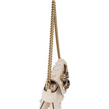 Gucci White Leather Queen Margret Bee Shoulder Bag