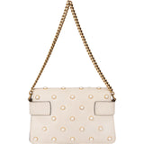Gucci White Leather Queen Margret Bee Shoulder Bag