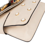 Gucci White Leather Queen Margret Bee Shoulder Bag