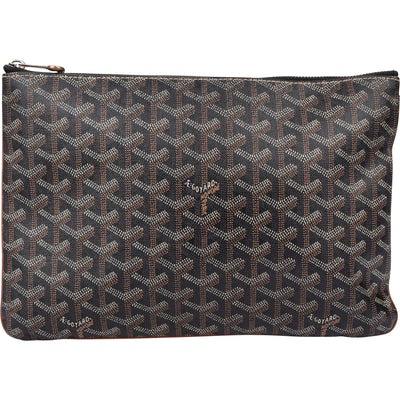 Goyard Noir Goyardine Monogram Clutch - vintageandkickz