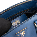 Prada Blue Saffiano Leather Galleria Handbag