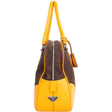 Prada Yellow Leather Side Triangle Handbag