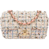 Chanel Quilted Tweed Single Flap Crossbody Bag
