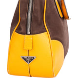 Prada Yellow Leather Side Triangle Handbag