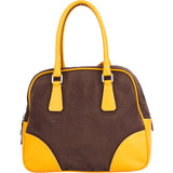 Prada Yellow Leather Side Triangle Handbag