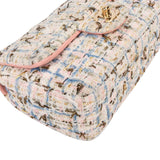 Chanel Quilted Tweed Single Flap Crossbody Bag