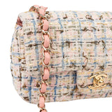 Chanel Quilted Tweed Single Flap Crossbody Bag