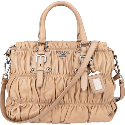 Prada Quilted Leather City Handbag - vintageandkickz