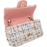 Chanel Quilted Tweed Single Flap Crossbody Bag