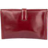 Hermès Bordeaux Calfskin Jige Clutch