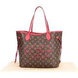 Louis Vuitton Canvas Monogram Ikat Fuchsia Neverfull MM Shopper Bag