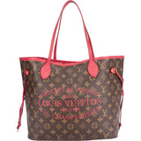 Louis Vuitton Canvas Monogram Ikat Fuchsia Neverfull MM Shopper Bag