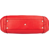 Gucci Red Leather Bamboo Handbag