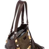 Prada Green Nylon Triangle Spikes Handbag