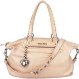 Miu Miu Bleach Leather Crystal Heart Handbag