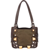 Prada Green Nylon Triangle Spikes Handbag