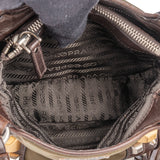 Prada Green Nylon Triangle Spikes Handbag