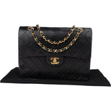 Chanel Quilted Lambskin 24K Gold Double Flap Crossbody Bag