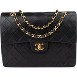 Chanel Quilted Lambskin 24K Gold Double Flap Crossbody Bag