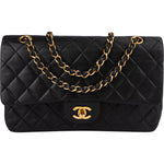 Chanel Quilted Lambskin 24K Gold Medium Double Flap Crossbody Bag - vintageandkickz