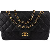 Chanel Quilted Lambskin 24K Gold Medium Double Flap Crossbody Bag - vintageandkickz