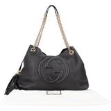 Gucci Black Leather GG Soho Crossbody Bag