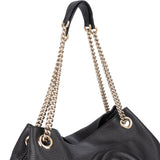 Gucci Black Leather GG Soho Crossbody Bag