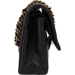 Chanel Quilted Lambskin 24K Gold Medium Double Flap Crossbody Bag - vintageandkickz