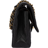 Chanel Quilted Lambskin 24K Gold Medium Double Flap Crossbody Bag - vintageandkickz