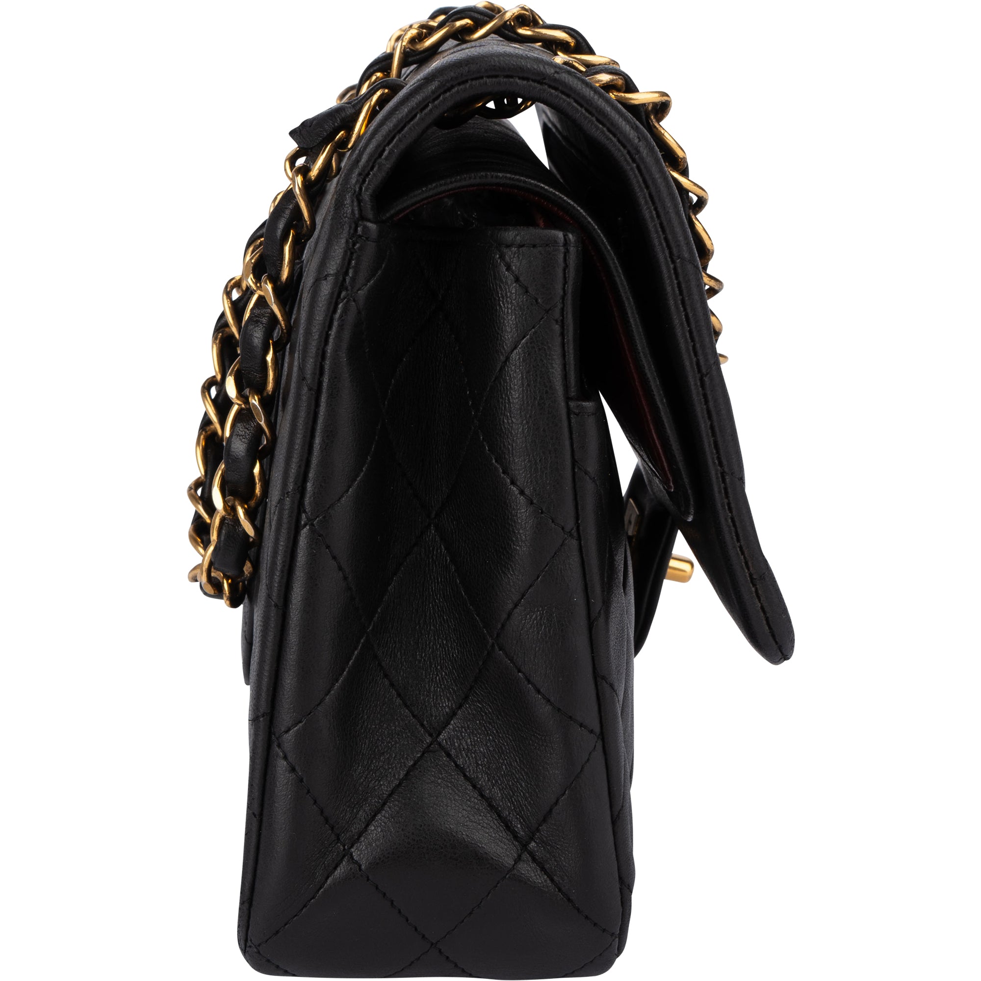 Chanel Quilted Lambskin 24K Gold Medium Double Flap Crossbody Bag - vintageandkickz