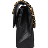 Chanel Quilted Lambskin 24K Gold Double Flap Crossbody Bag