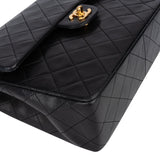 Chanel Quilted Lambskin 24K Gold Double Flap Crossbody Bag