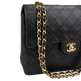 Chanel Quilted Lambskin 24K Gold Double Flap Crossbody Bag