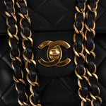 Chanel Quilted Lambskin 24K Gold Medium Double Flap Crossbody Bag - vintageandkickz