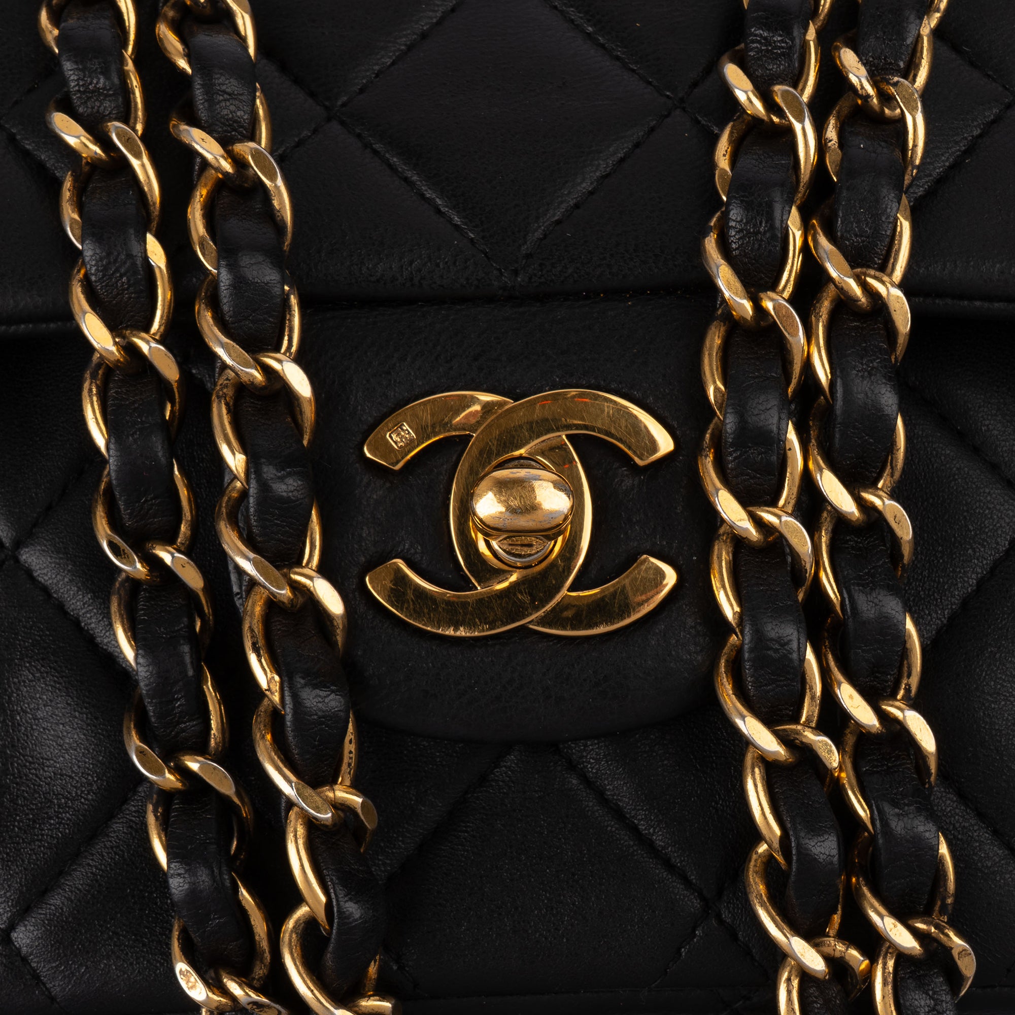 Chanel Quilted Lambskin 24K Gold Medium Double Flap Crossbody Bag - vintageandkickz
