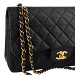 Chanel Quilted Lambskin 24K Gold Medium Double Flap Crossbody Bag - vintageandkickz
