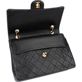 Chanel Quilted Lambskin 24K Gold Double Flap Crossbody Bag