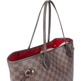 Louis Vuitton Damier Ebene Monogram Neverfull MM Shopper Handbag