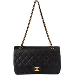 Chanel Quilted Lambskin 24K Gold Medium Double Flap Crossbody Bag - vintageandkickz