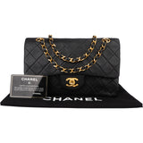 Chanel Quilted Lambskin 24K Gold Small Double Flap Crossbody Bag